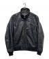 AVIREX（アヴィレックス）の古着「STAND LEATHER MA-1 MOD JACKET」｜ブラック