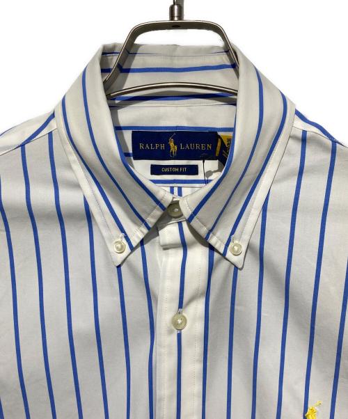RALPH LAUREN（ラルフローレン）RALPH LAUREN (ラルフローレン) ストライプBDシャツ ホワイト×ブルー サイズ:S 未使用品の古着・服飾アイテム