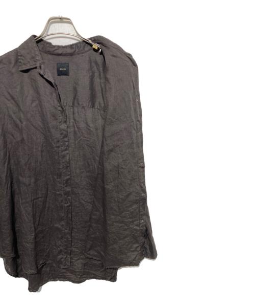 Spick and Span（スピック＆スパン）Spick and Span (スピック＆スパン) 80リネンカシュクールビッグシャツ ブラウン サイズ:不明の古着・服飾アイテム