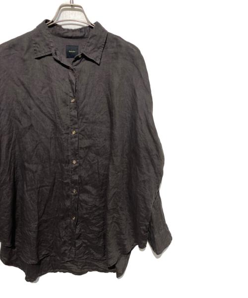 Spick and Span（スピック＆スパン）Spick and Span (スピック＆スパン) 80リネンカシュクールビッグシャツ ブラウン サイズ:不明の古着・服飾アイテム