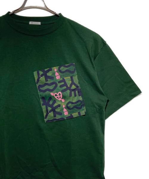 HERALBONY（ヘラルボニー）HERALBONY (ヘラルボニー) ポケットプリントT「無題」 グリーン サイズ:Fの古着・服飾アイテム