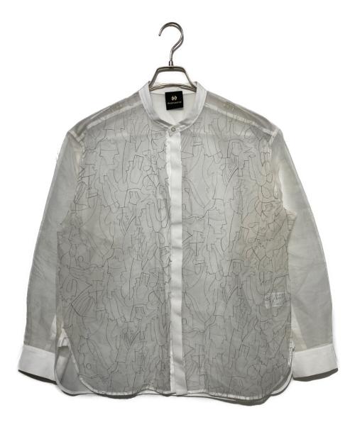 HERALBONY（ヘラルボニー）HERALBONY (ヘラルボニー) シルクオーガンジー刺繍リボンシャツ「夏の魔物」 ¥57,200/ 税込 ホワイト サイズ:Fの古着・服飾アイテム