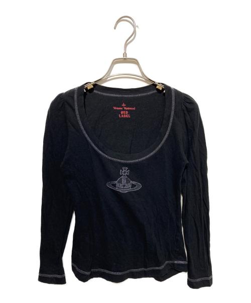 Vivienne Westwood RED LABEL（ヴィヴィアンウエストウッドレッドレーベル）Vivienne Westwood RED LABEL (ヴィヴィアンウエストウッドレッドレーベル) オーブ刺繍カットソー ブラック サイズ:2の古着・服飾アイテム