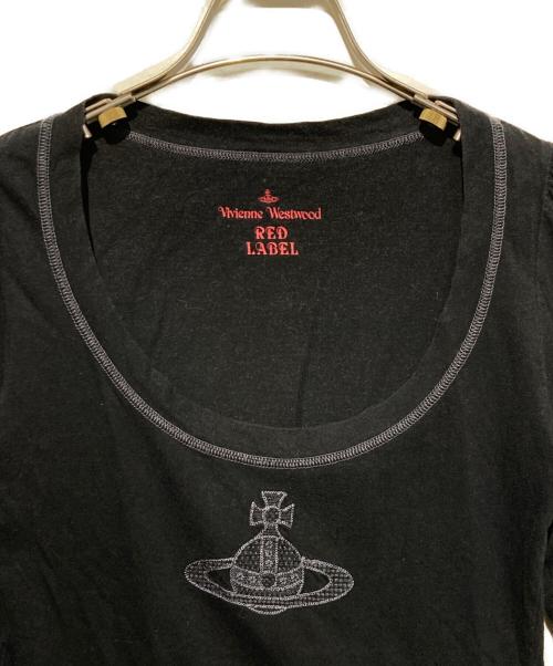 Vivienne Westwood RED LABEL（ヴィヴィアンウエストウッドレッドレーベル）Vivienne Westwood RED LABEL (ヴィヴィアンウエストウッドレッドレーベル) オーブ刺繍カットソー ブラック サイズ:2の古着・服飾アイテム