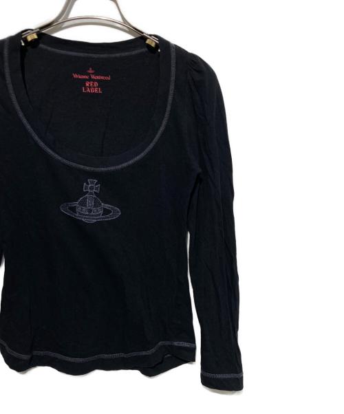 Vivienne Westwood RED LABEL（ヴィヴィアンウエストウッドレッドレーベル）Vivienne Westwood RED LABEL (ヴィヴィアンウエストウッドレッドレーベル) オーブ刺繍カットソー ブラック サイズ:2の古着・服飾アイテム