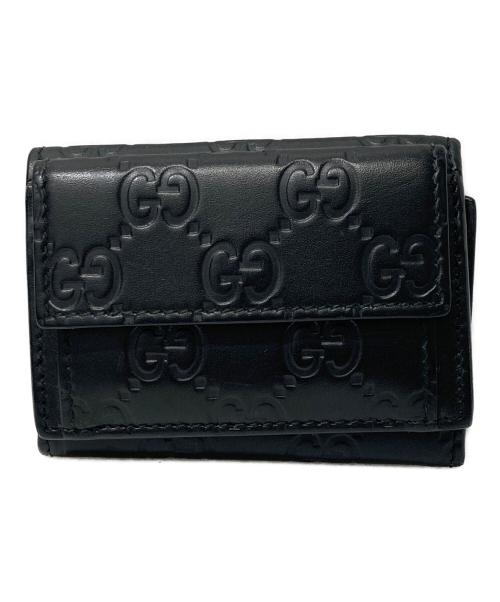 GUCCI（グッチ）GUCCI (グッチ) 3つ折り財布 ブラックの古着・服飾アイテム
