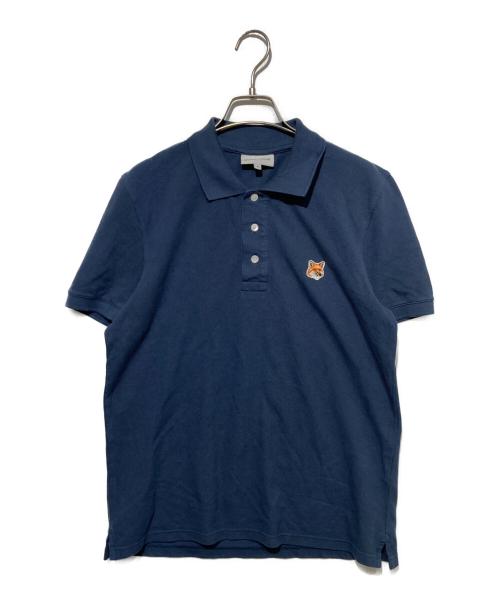 maison kitsune（アシッドメゾンキツネ）MAISON KITSUNE (アシッドメゾンキツネ) フォックスヘッドパッチポロシャツ ネイビー サイズ:XSの古着・服飾アイテム