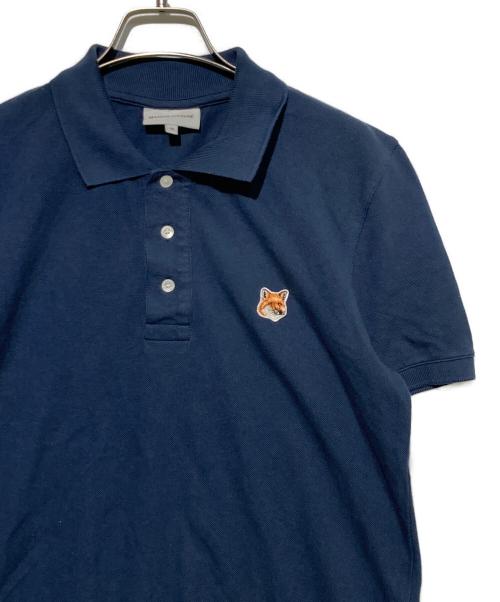 maison kitsune（アシッドメゾンキツネ）MAISON KITSUNE (アシッドメゾンキツネ) フォックスヘッドパッチポロシャツ ネイビー サイズ:XSの古着・服飾アイテム
