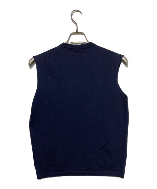 JIL SANDER（ジルサンダー）JIL SANDER (ジルサンダー) Vネックニットベスト ネイビー サイズ:46の古着・服飾アイテム