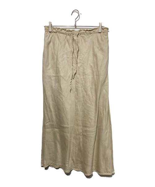 journal standard luxe（ジャーナルスタンダード ラックス）JOURNAL STANDARD LUXE (ジャーナルスタンダード ラックス) フレンチリネンツイルスカート ベージュ サイズ:　の古着・服飾アイテム