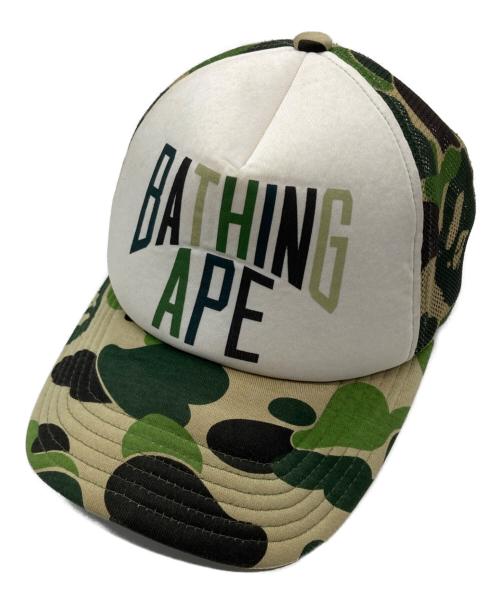 A BATHING APE（アベイシングエイプ）A BATHING APE (アベイシングエイプ) メッシュキャップ カーキ サイズ:freeの古着・服飾アイテム