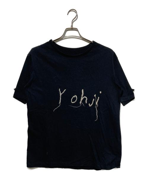 YOHJI YAMAMOTO（ヨウジヤマモト）YOHJI YAMAMOTO (ヨウジヤマモト) ロゴ刺繍Tシャツ ブラック サイズ:2の古着・服飾アイテム