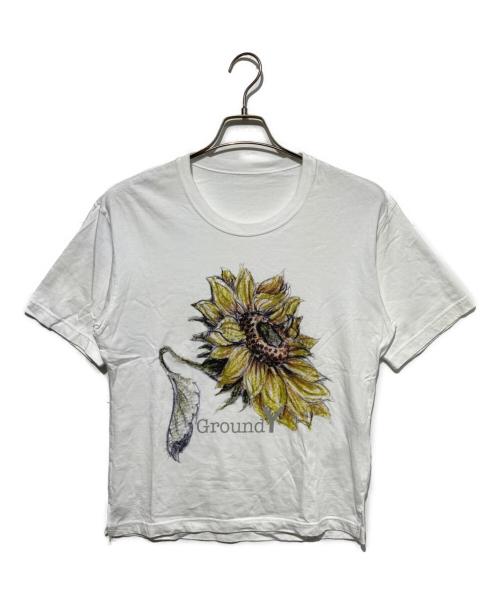 GROUND Y（グラウンドワイ）GROUND Y (グラウンドワイ) Flower Tee Shirts ホワイト サイズ:1の古着・服飾アイテム