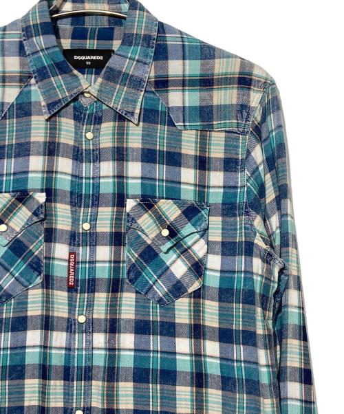DSQUARED2（ディースクエアード）DSQUARED2 (ディースクエアード) ウエスタンシャツ ブルー サイズ:50の古着・服飾アイテム