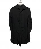 Yohji Yamamoto collectionsヨウジヤマモトコレクションズ）の古着「CELLULOSE POPLIN ROUNDED HEM SHIRT DRESS」｜ブラック