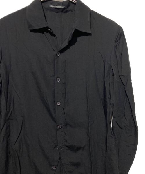 Yohji Yamamoto collections（ヨウジヤマモトコレクションズ）Yohji Yamamoto collections (ヨウジヤマモトコレクションズ) CELLULOSE POPLIN ROUNDED HEM SHIRT DRESS ブラック サイズ:2の古着・服飾アイテム
