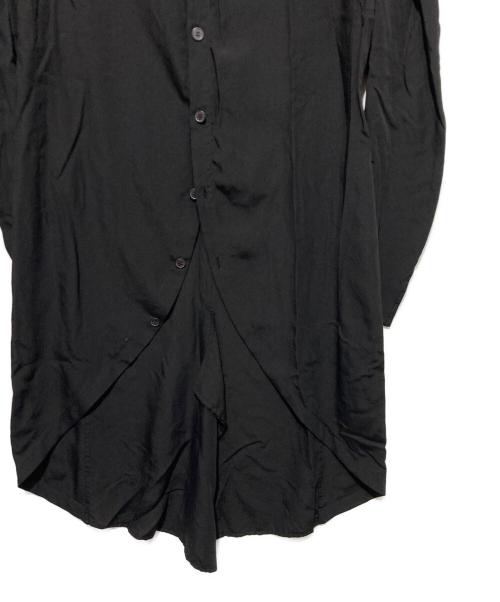 Yohji Yamamoto collections（ヨウジヤマモトコレクションズ）Yohji Yamamoto collections (ヨウジヤマモトコレクションズ) CELLULOSE POPLIN ROUNDED HEM SHIRT DRESS ブラック サイズ:2の古着・服飾アイテム
