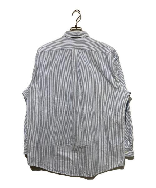 POLO RALPH LAUREN（ポロ・ラルフローレン）POLO RALPH LAUREN (ポロ・ラルフローレン) ストライプドビッグシャツ ホワイト×ブルー サイズ:Mの古着・服飾アイテム