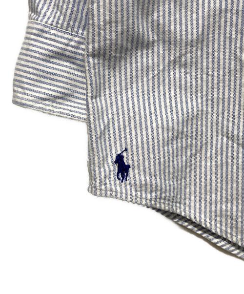 POLO RALPH LAUREN（ポロ・ラルフローレン）POLO RALPH LAUREN (ポロ・ラルフローレン) ストライプドビッグシャツ ホワイト×ブルー サイズ:Mの古着・服飾アイテム
