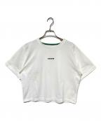LACOSTEラコステ）の古着「ワイド＆ショートネームステッチ Tシャツ」｜ホワイト