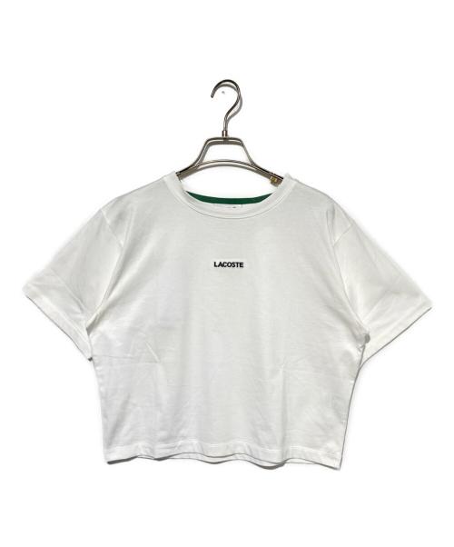LACOSTE（ラコステ）LACOSTE (ラコステ) ワイド＆ショートネームステッチ Tシャツ ホワイト サイズ:34の古着・服飾アイテム