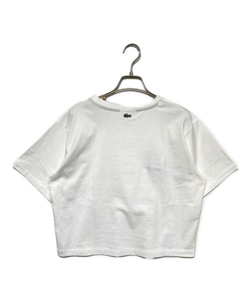 LACOSTE（ラコステ）LACOSTE (ラコステ) ワイド＆ショートネームステッチ Tシャツ ホワイト サイズ:34の古着・服飾アイテム