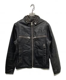 G-STAR RAW（ジースターロゥ）の古着「レザーライダースジャケット」｜ブラック