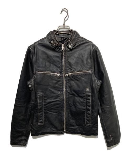 G-STAR RAW（ジースターロゥ）G-STAR RAW (ジースターロゥ) レザーライダースジャケット ブラック サイズ:Sの古着・服飾アイテム