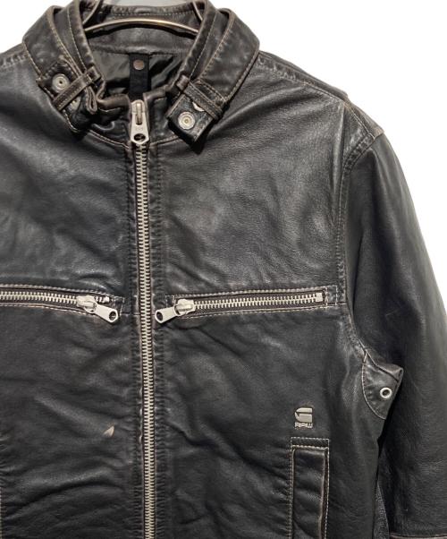 G-STAR RAW（ジースターロゥ）G-STAR RAW (ジースターロゥ) レザーライダースジャケット ブラック サイズ:Sの古着・服飾アイテム