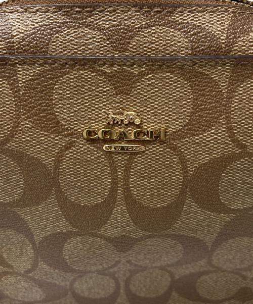 COACH（コーチ）COACH (コーチ) シグネチャーショルダーバッグ ベージュ×ブラウンの古着・服飾アイテム