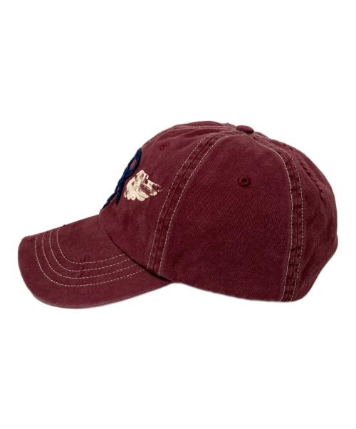 POLO RALPH LAUREN（ポロ・ラルフローレン）POLO RALPH LAUREN (ポロ・ラルフローレン) ダメージ加工キャップ ボルドーの古着・服飾アイテム