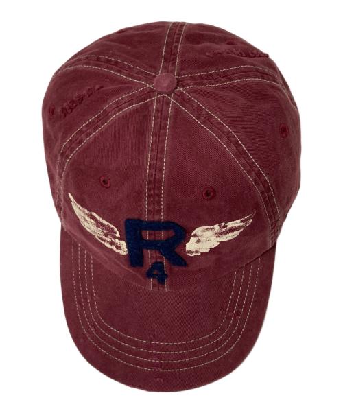POLO RALPH LAUREN（ポロ・ラルフローレン）POLO RALPH LAUREN (ポロ・ラルフローレン) ダメージ加工キャップ ボルドーの古着・服飾アイテム