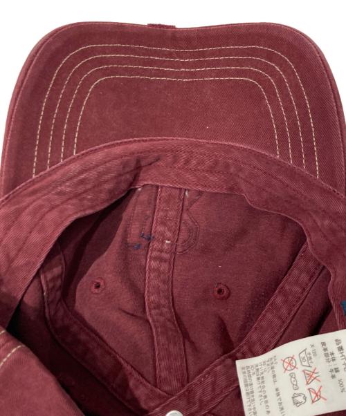 POLO RALPH LAUREN（ポロ・ラルフローレン）POLO RALPH LAUREN (ポロ・ラルフローレン) ダメージ加工キャップ ボルドーの古着・服飾アイテム