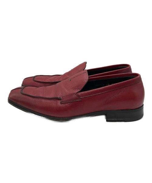 PRADA（プラダ）PRADA (プラダ) スクエアトゥレザースリッポン レッド サイズ:7.5の古着・服飾アイテム