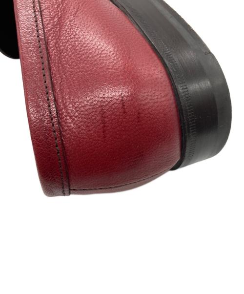 PRADA（プラダ）PRADA (プラダ) スクエアトゥレザースリッポン レッド サイズ:7.5の古着・服飾アイテム