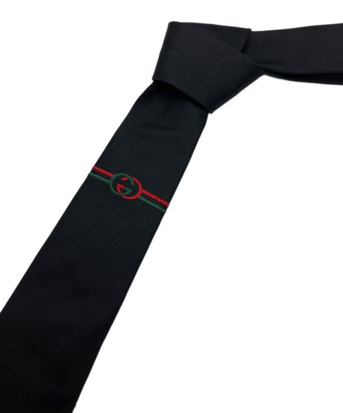 GUCCI（グッチ）GUCCI (グッチ) インターロッキングG シルクネクタイ ブラック サイズ:不明の古着・服飾アイテム