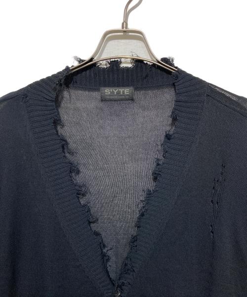 s'yte（サイト）s'yte (サイト) コンパクトツイスト10G ダメージニットカーディガン ブラック サイズ:3の古着・服飾アイテム