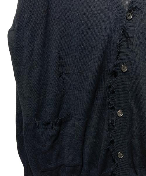 s'yte（サイト）s'yte (サイト) コンパクトツイスト10G ダメージニットカーディガン ブラック サイズ:3の古着・服飾アイテム