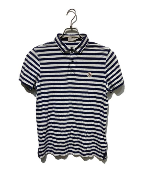 MONCLER（モンクレール）MONCLER (モンクレール) ボーダーポロシャツ ネイビー サイズ:Sの古着・服飾アイテム