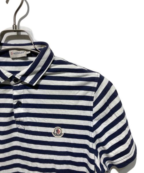 MONCLER（モンクレール）MONCLER (モンクレール) ボーダーポロシャツ ネイビー サイズ:Sの古着・服飾アイテム