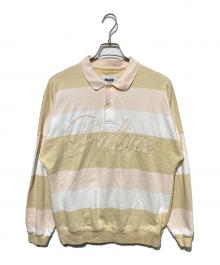 PALACE（パレス）の古着「Classic Stripe Drop Shoulder Polo」｜ベージュ×ホワイト