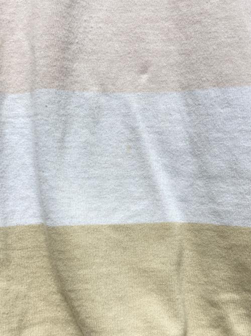 PALACE（パレス）PALACE (パレス) Classic Stripe Drop Shoulder Polo ベージュ×ホワイト サイズ:Ｍの古着・服飾アイテム
