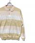中古・古着 PALACE (パレス) Classic Stripe Drop Shoulder Polo ベージュ×ホワイト サイズ:Ｍ：5000円