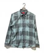 SUPREMEシュプリーム）の古着「Logo Paid Shirtロゴ プレイド シャツ」｜ブルー