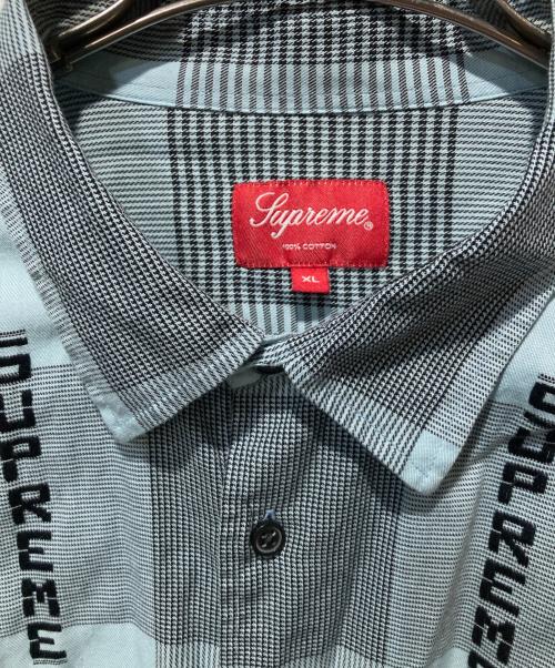 SUPREME（シュプリーム）Supreme (シュプリーム) Logo Paid Shirtロゴ プレイド シャツ ブルー サイズ:ＸＬの古着・服飾アイテム