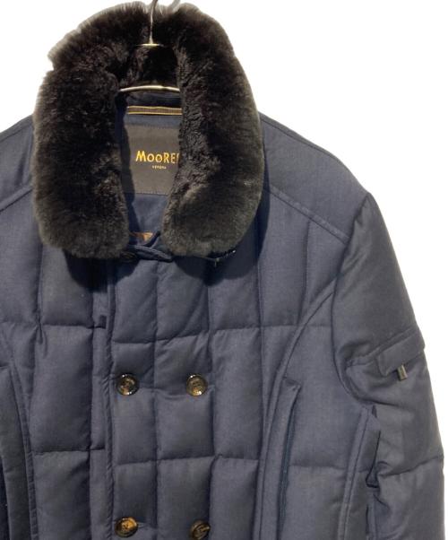 MOORER（ムーレー）MOORER (ムーレー) SIRO-L1 ラビットファー付ダウンジャケット ネイビー サイズ:46の古着・服飾アイテム