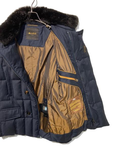MOORER（ムーレー）MOORER (ムーレー) SIRO-L1 ラビットファー付ダウンジャケット ネイビー サイズ:46の古着・服飾アイテム