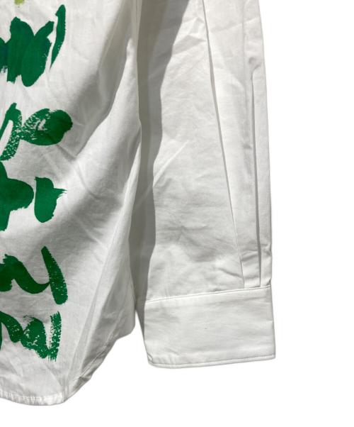 HERALBONY（ヘラルボニー）HERALBONY (ヘラルボニー) レギュラーカラーシャツ「green brush-mm2025」 ホワイト×グリーン サイズ:Lの古着・服飾アイテム