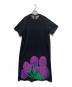 HERALBONY（ヘラルボニー）の古着「フラワーTシャツワンピース「無題」」｜ブラック