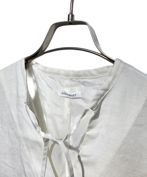 HERALBONY（ヘラルボニー）HERALBONY (ヘラルボニー) リネンワンピース「阪急電車」 ホワイト サイズ:Fの古着・服飾アイテム